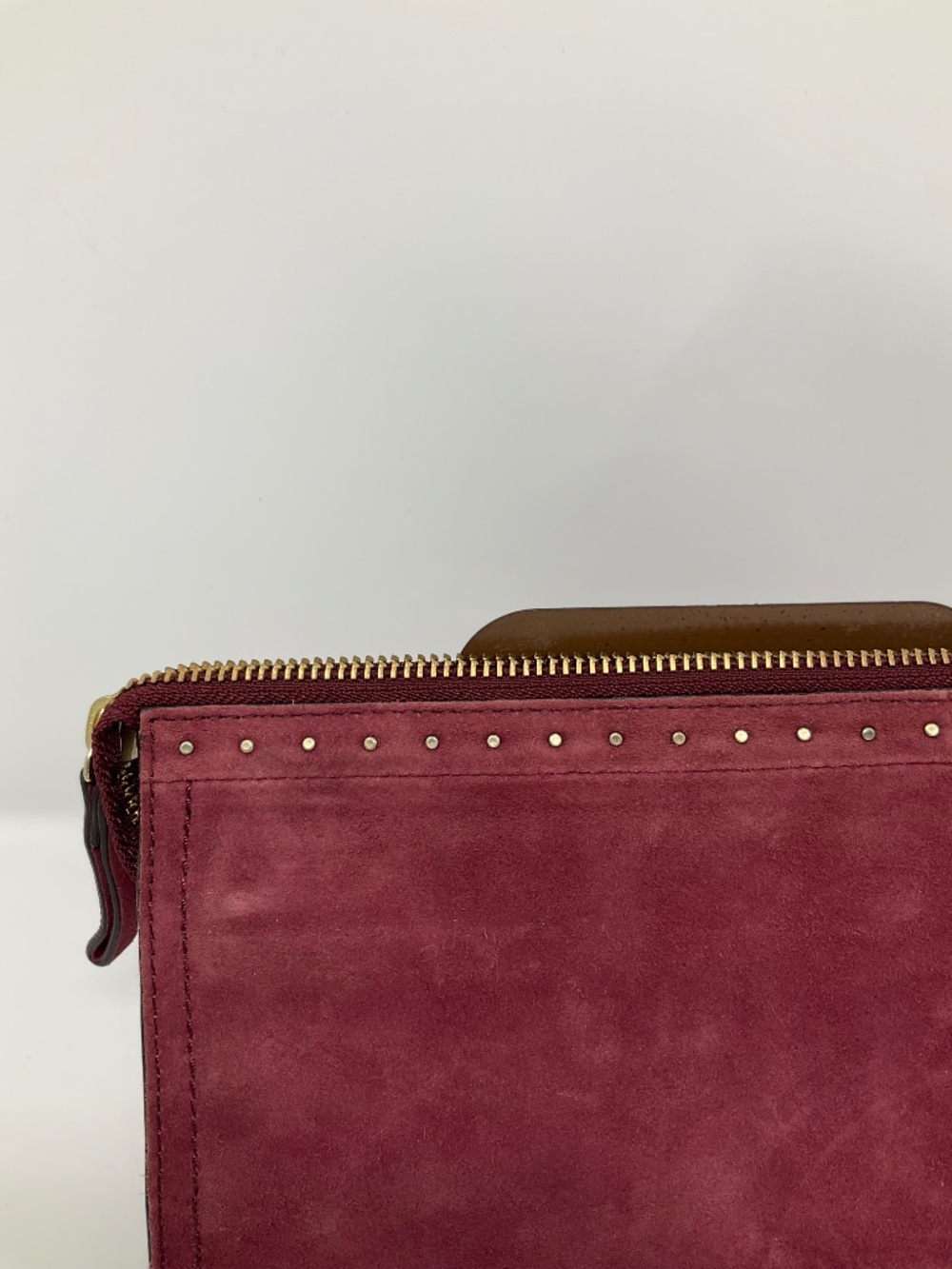 ^NWT Brooks Brothers Kid Soft Suede Wristlet^ Light Burgundy/Maroon - Picture 2 of 4